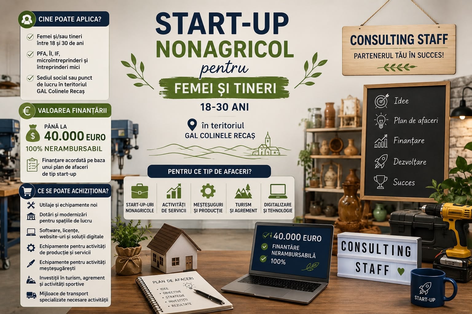 🚀 START-UP Nonagricol pentru Femei și Tineri